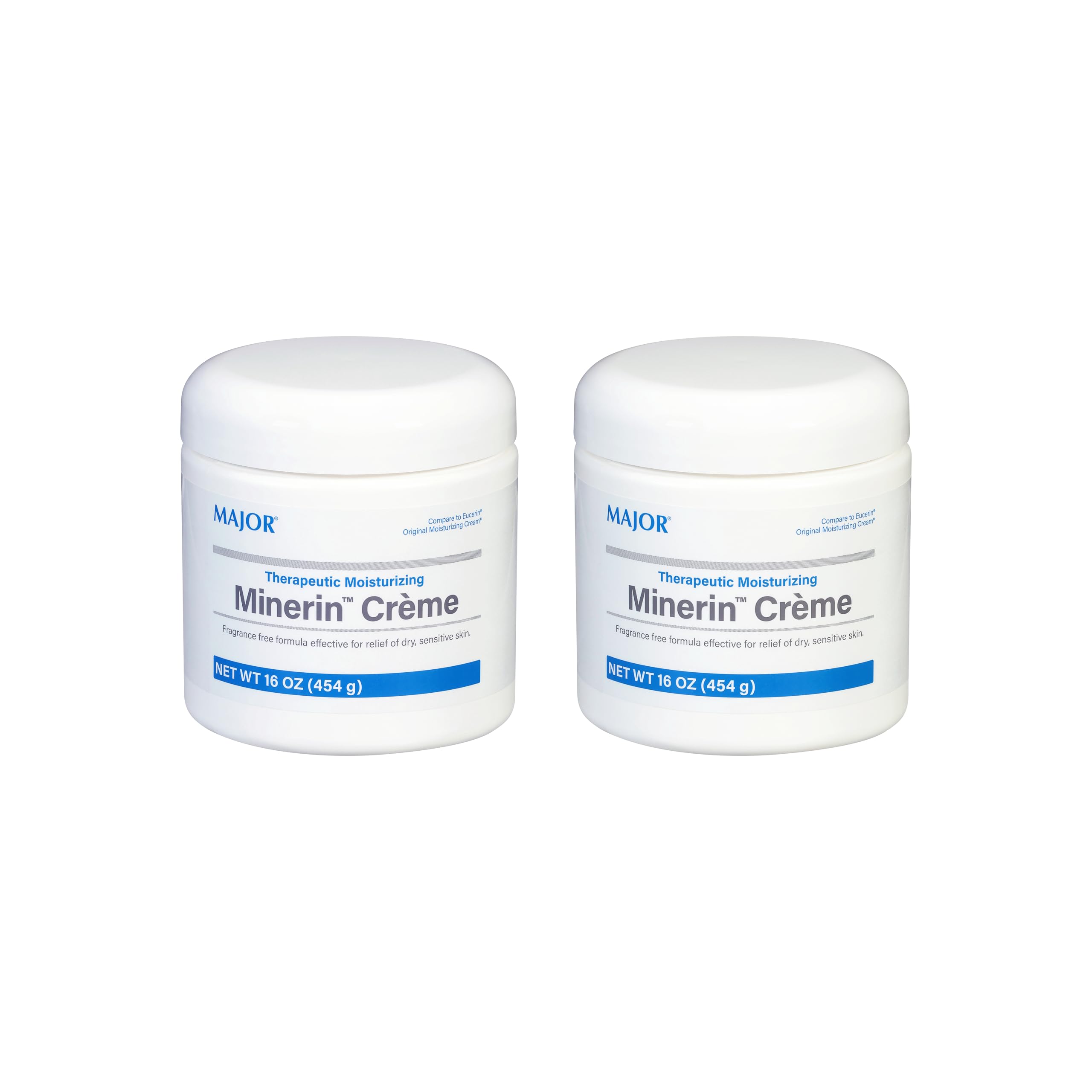 MAJOR Minerin Créme Therapeutic Moisturizing Body Cream - Fragrance-Free, 16 oz Pack of 2