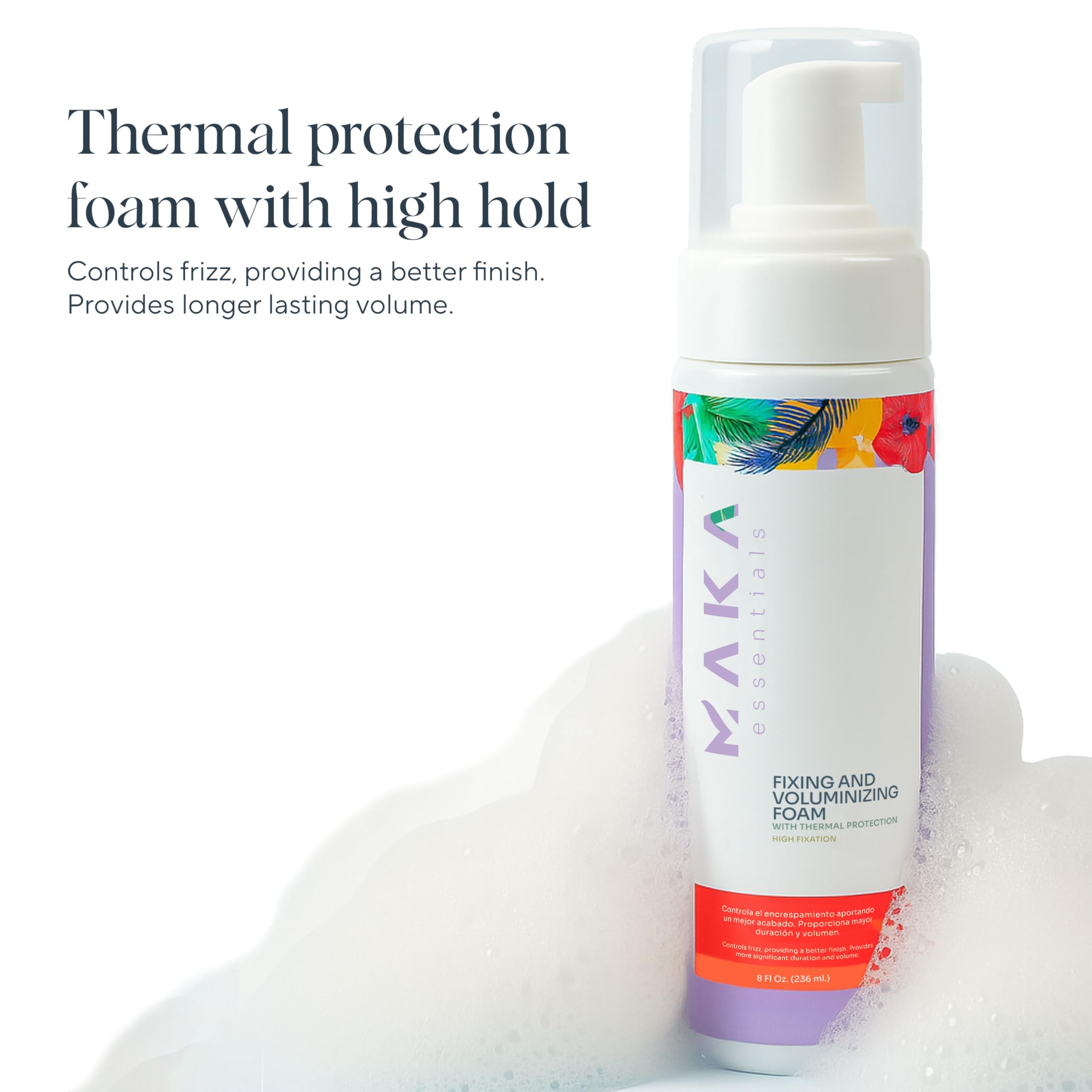 Maka Essentials Fixing & Volumizing Hair Mousse – Strong Hold, Root Lift & Curl Definition