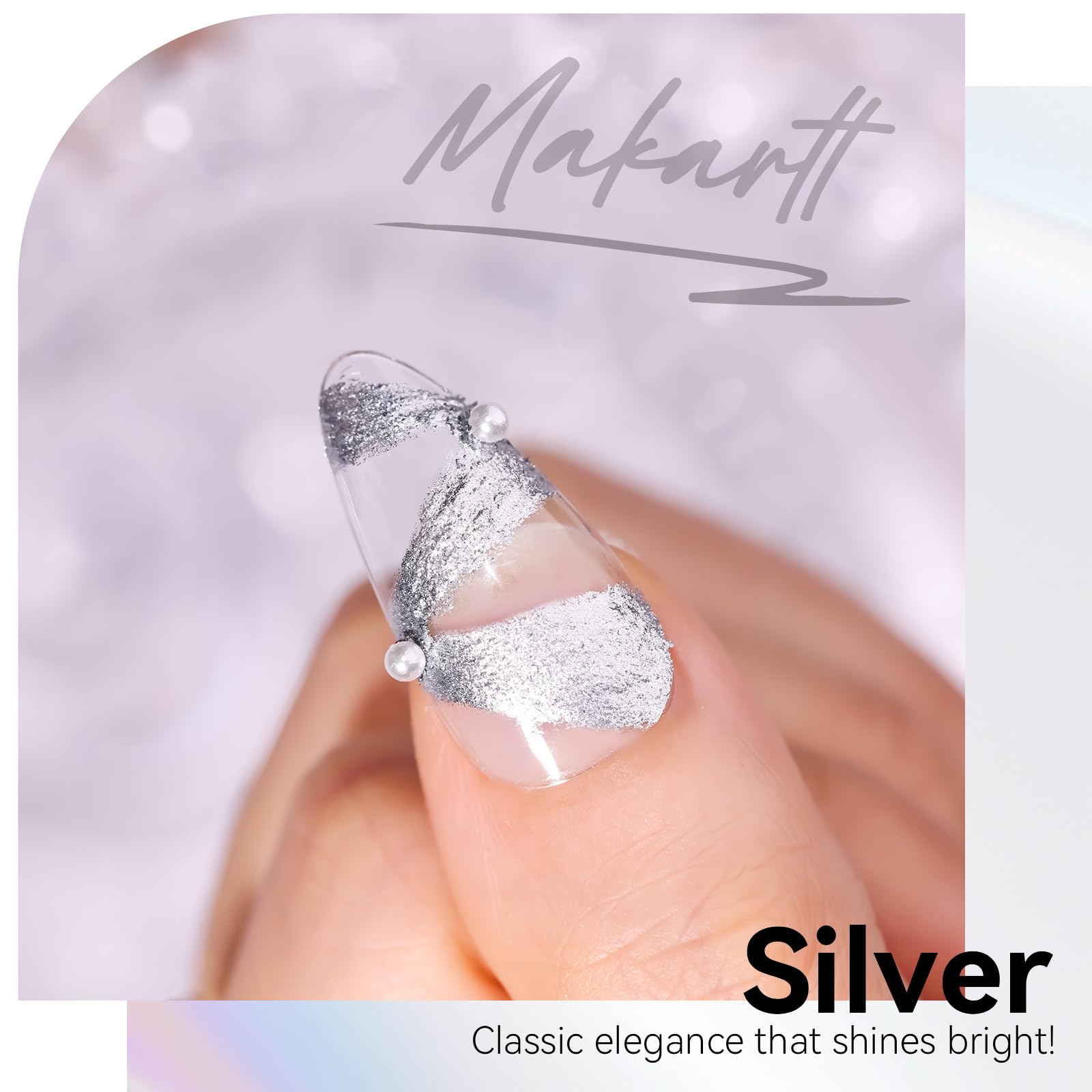Makartt 3D Sculpting Gel – No-Wipe UV Texture Gel with Silver Fairy Aurora Powder (5g)