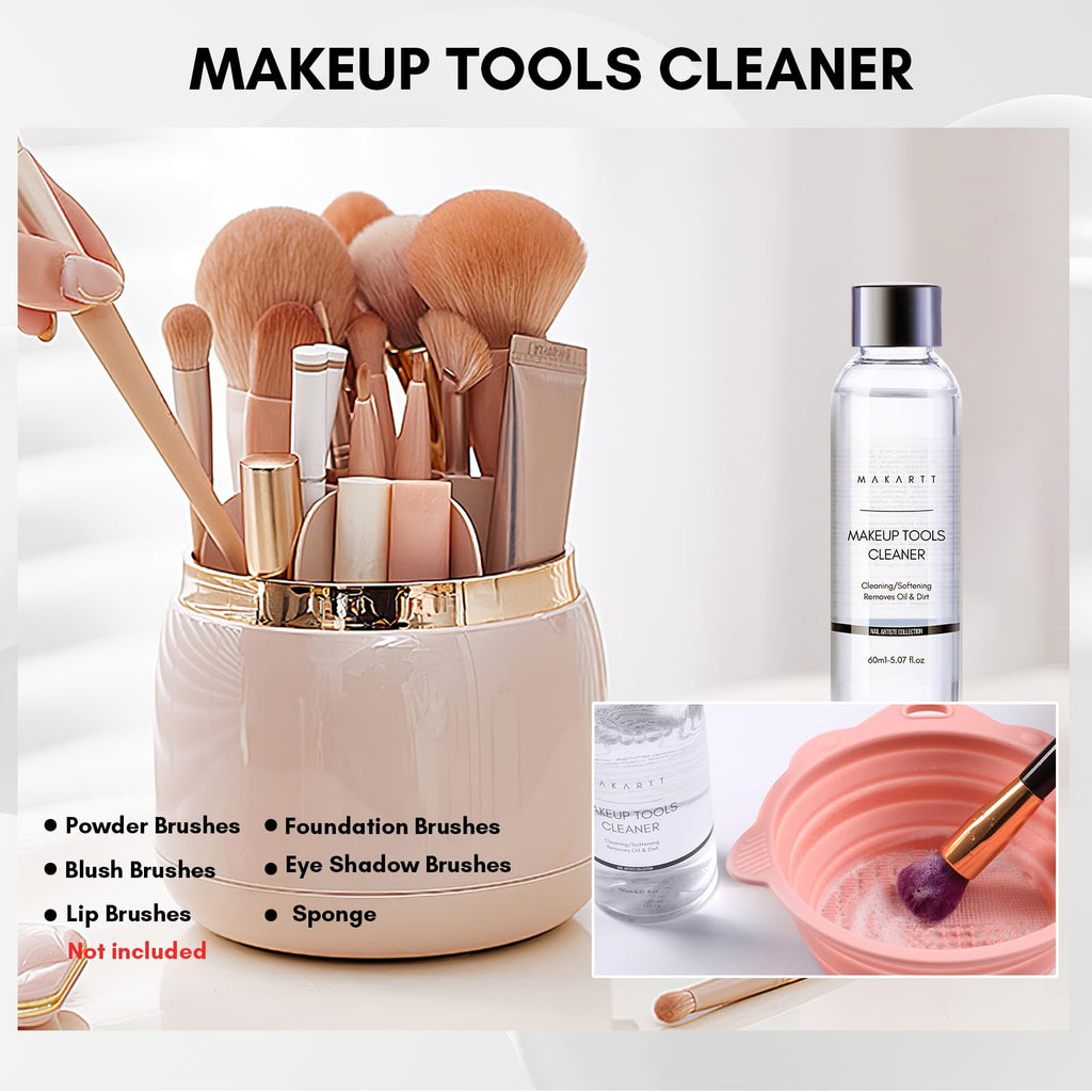 Makartt Brush Cleaner Solution – Deep Cleaning for Makeup Brushes, Sponges & Powder Puffs | Hypoallergenic & Cruelty-Free 2.02 fl oz