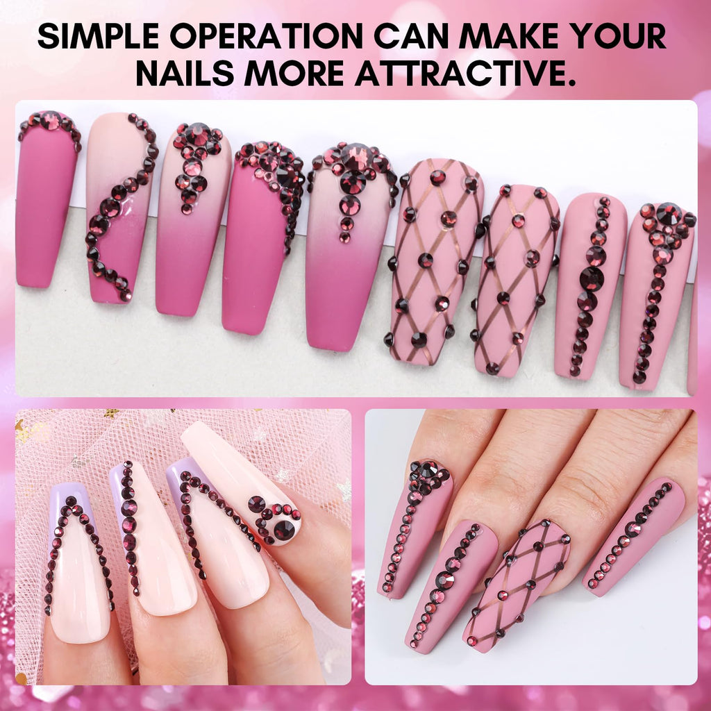 Makartt Dark Purple Rhinestones – Flatback Amethyst Crystal for Nail Art & DIY Crafts | 1110 Pcs
