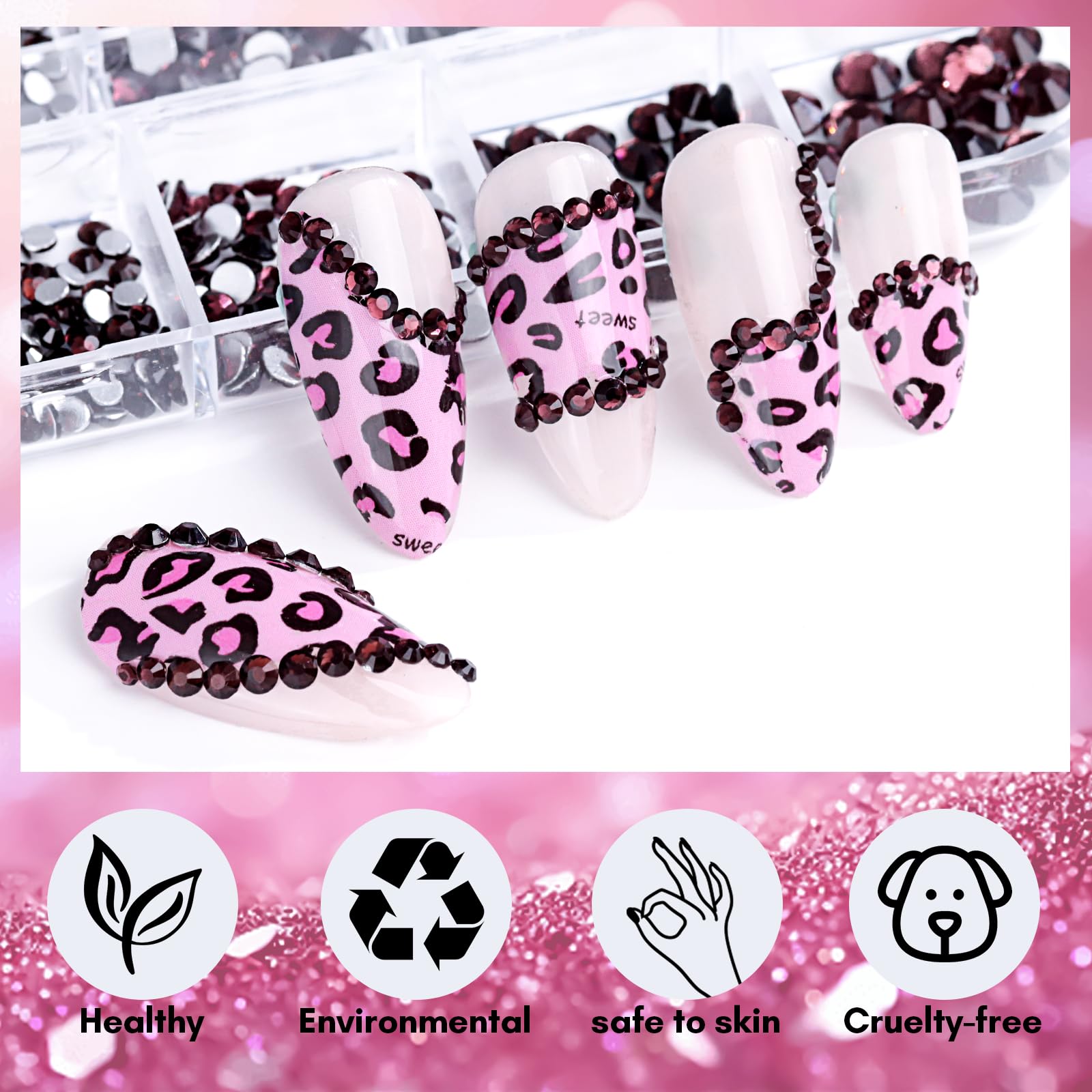 Makartt Dark Purple Rhinestones – Flatback Amethyst Crystal for Nail Art & DIY Crafts | 1110 Pcs