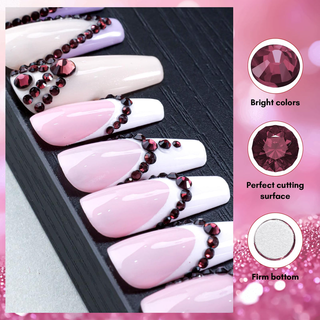 Makartt Dark Purple Rhinestones – Flatback Amethyst Crystal for Nail Art & DIY Crafts | 1110 Pcs