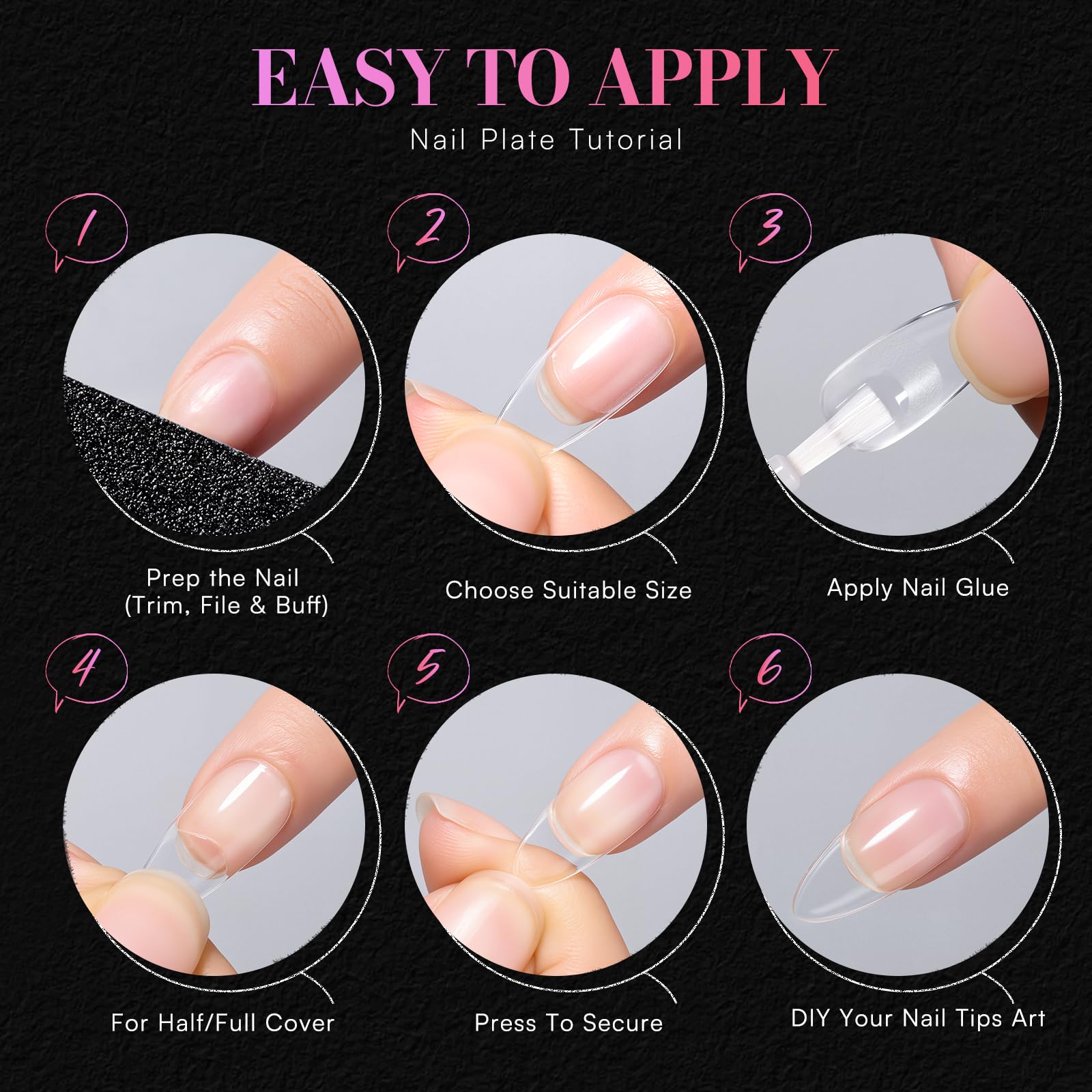 Makartt Extra Short Almond Nail Tips – 504Pcs, 15 Sizes, Clear Full-Cover Almond Tips, Half-Matte Finish
