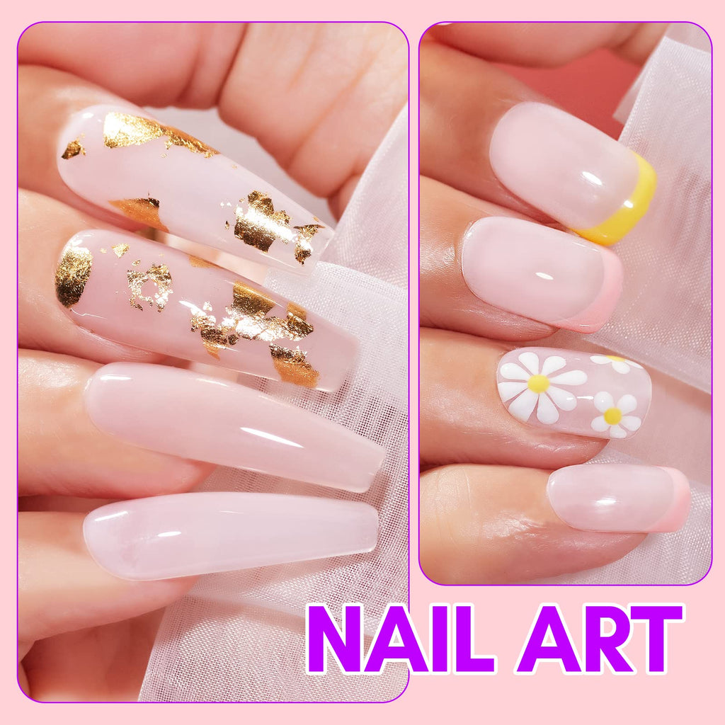 Makartt Gel Nail Polish Set – 6 Colors (8ml) Nude, Jelly Pink & Milky White for DIY Manicure
