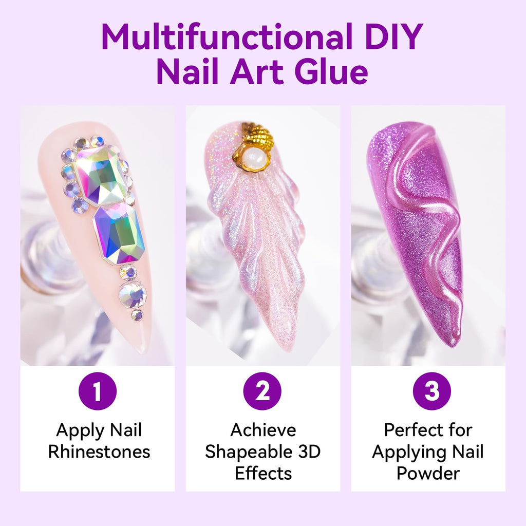 Makartt Rhinestone Glue Gel 12x30ml — Strong Hold for 3D Nail Art & Gems