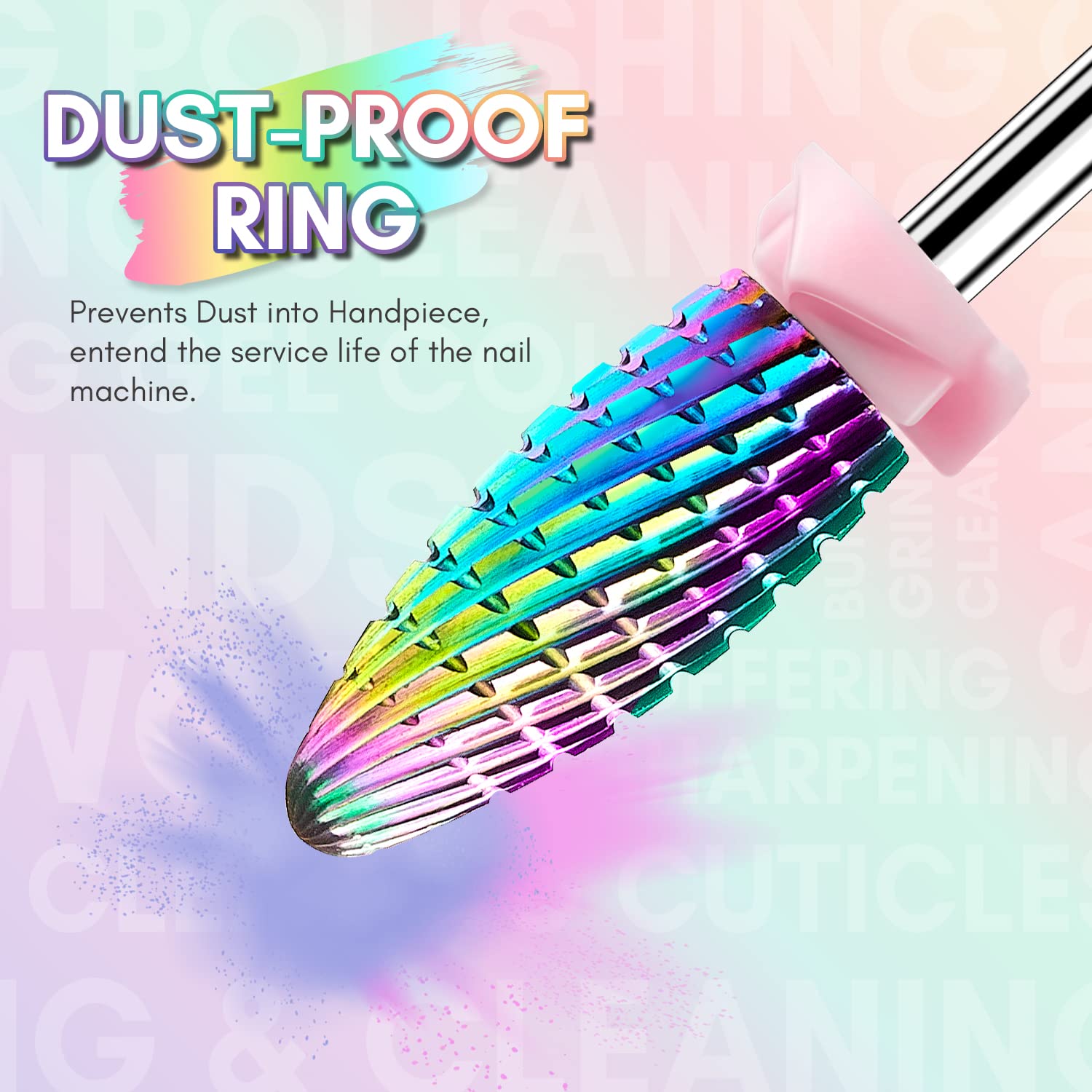 Makartt Nail Drill Bits Set – 10Pcs Diamond Tungsten Carbide, 3/32in for Acrylic & Gel Nails