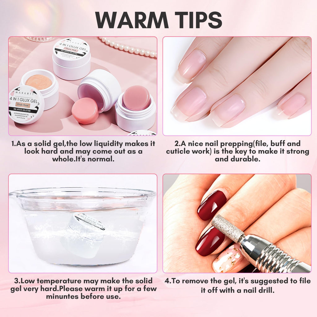 Makartt 3D Nail Gel Art Kit — 4 Colors for Extensions, Molds & 3D Nail Art