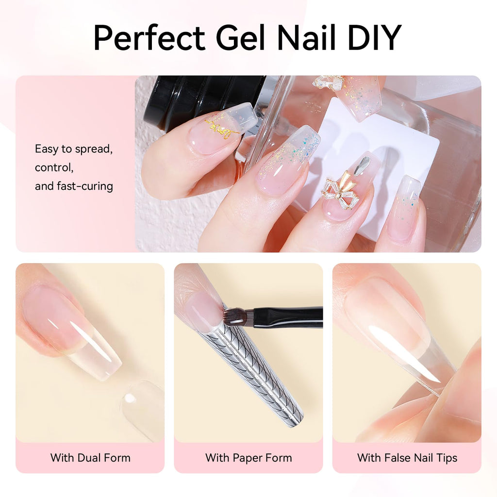Makartt Poly Nail Gel Set – 6 Pastel Builder Gels for Extensions & Overlays | 15ml