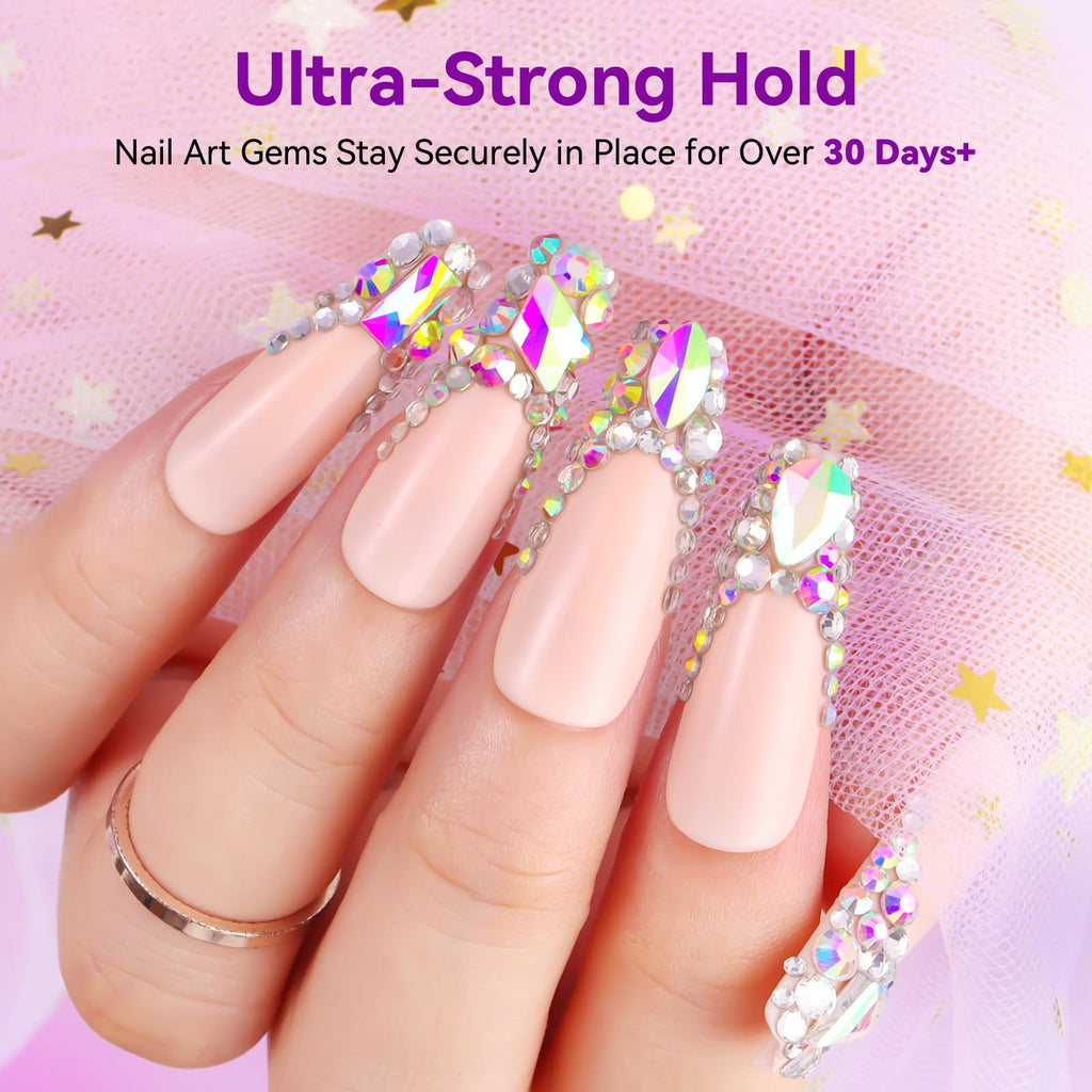 Makartt Rhinestone Glue Gel 12x30ml — Strong Hold for 3D Nail Art & Gems