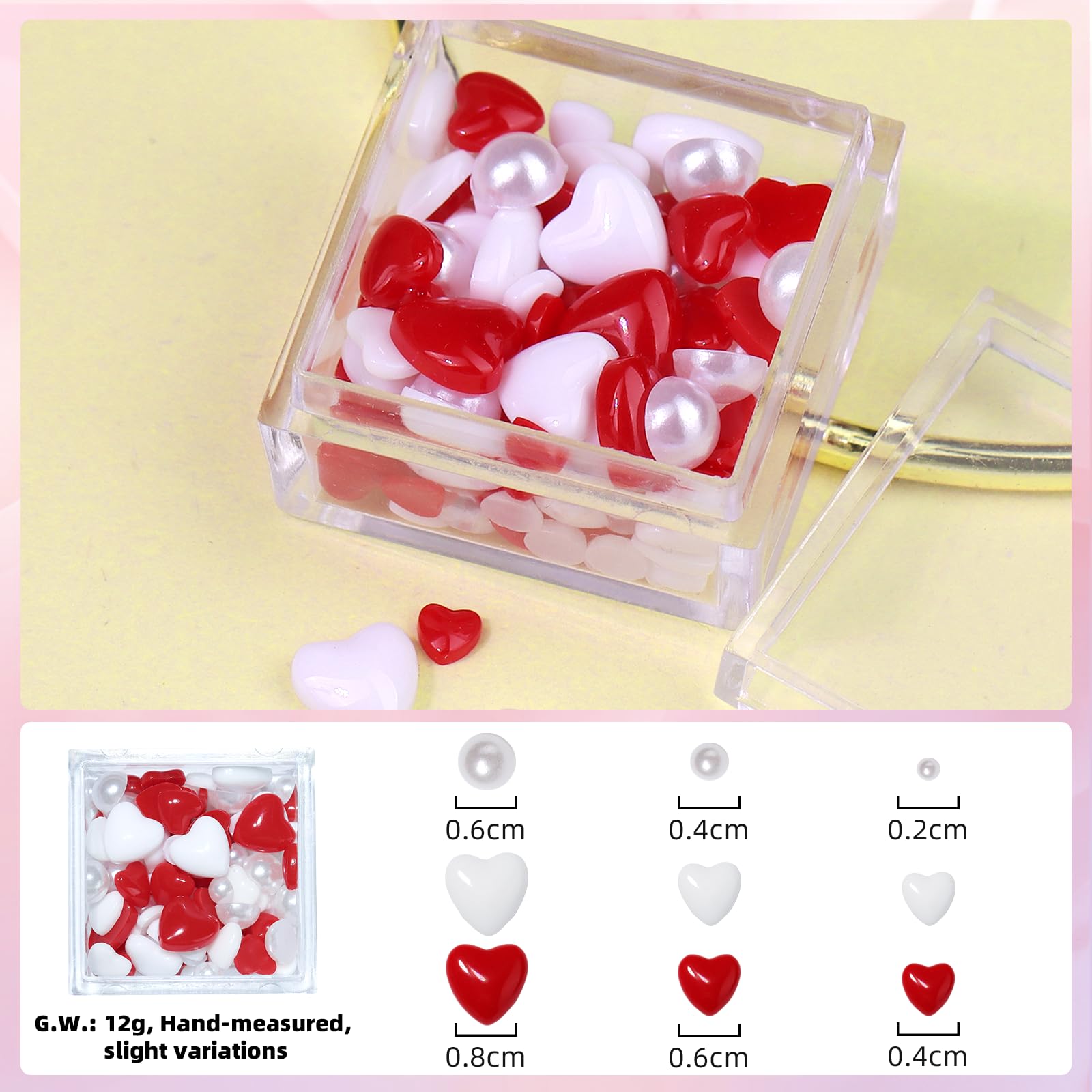 Makartt Nail Charm & Rhinestone Glue Kit — 15ml Gel, 3D Hearts, Bowknot & Pearls for Nails