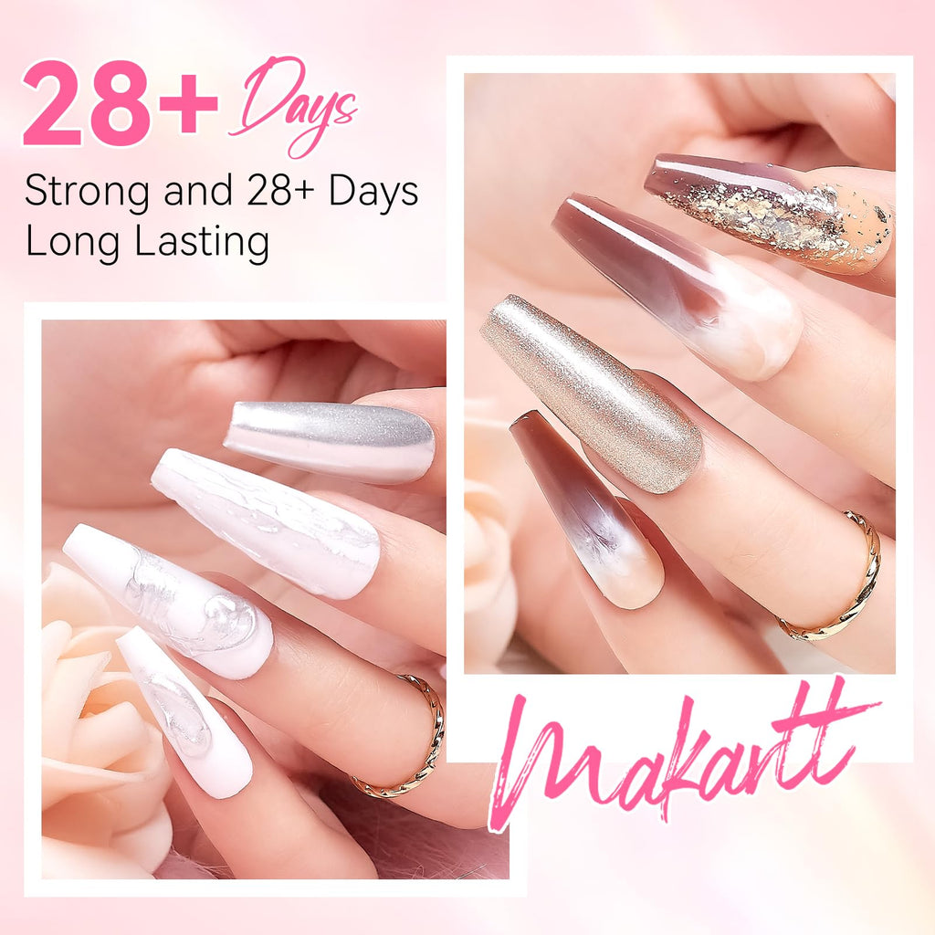 Makartt Poly Nail Gel Set – 6 Pastel Builder Gels for Extensions & Overlays | 15ml