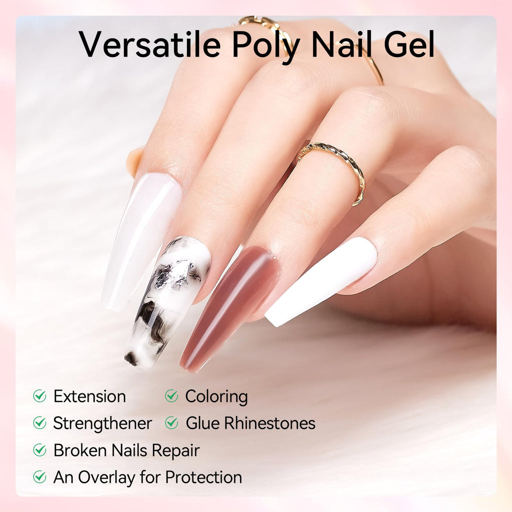 Makartt Poly Nail Gel Set – 6 Pastel Builder Gels for Extensions & Overlays | 15ml