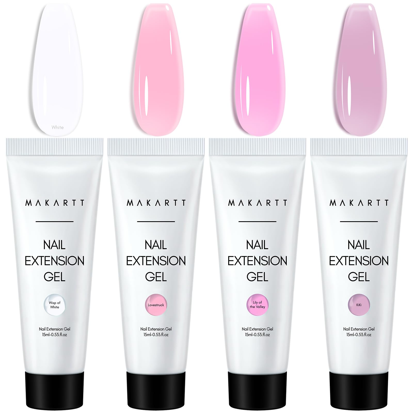 Makartt Poly Nail Gel Set - 4 Colors for Strong Builder Gel, Nail Extensions & Overlays