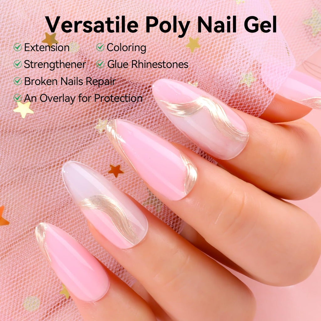 Makartt Poly Nail Gel Set - 4 Colors for Strong Builder Gel, Nail Extensions & Overlays