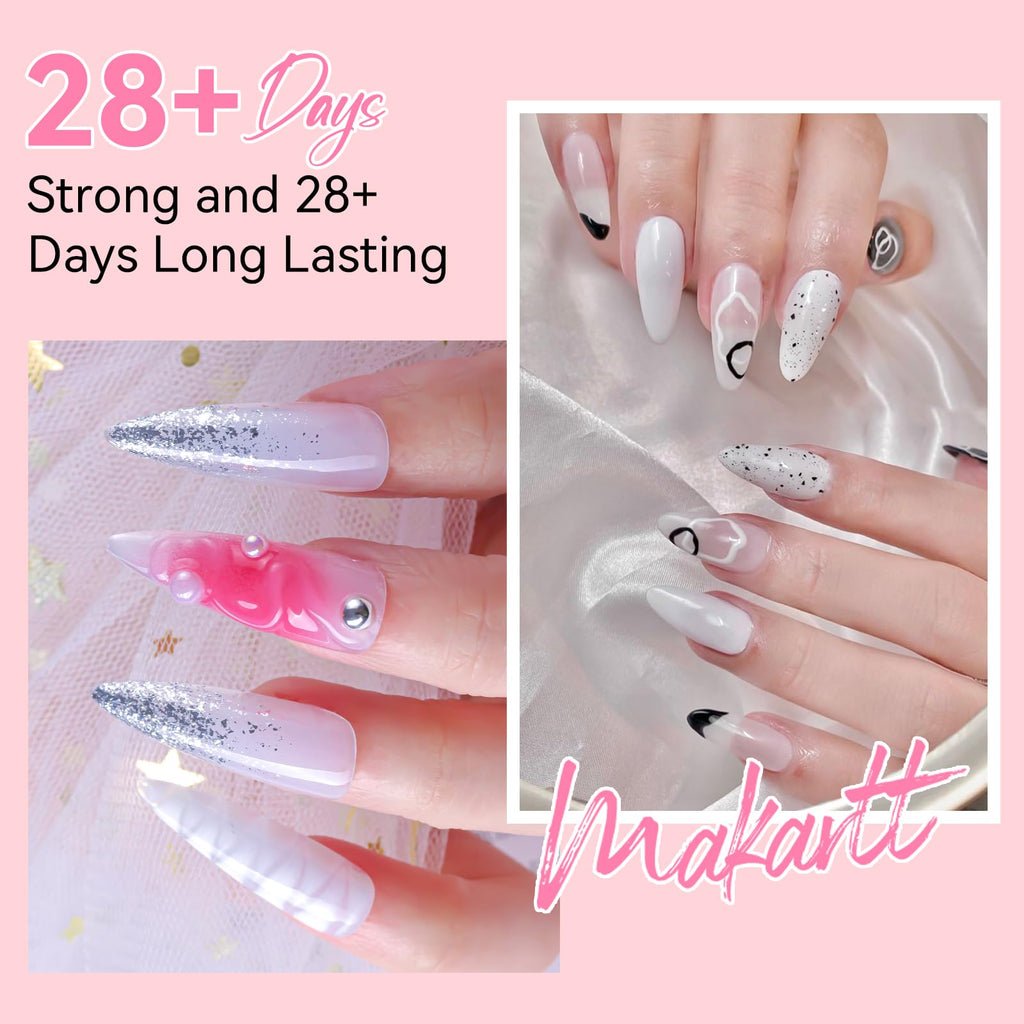 Makartt Poly Nail Gel Set - 4 Colors for Strong Builder Gel, Nail Extensions & Overlays