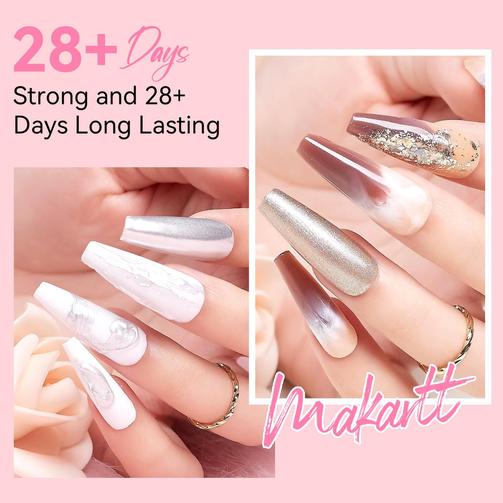 Makartt Poly Nail Gel Set — 4 Fall Colors for Extensions, Overlays & 3D Nail Art