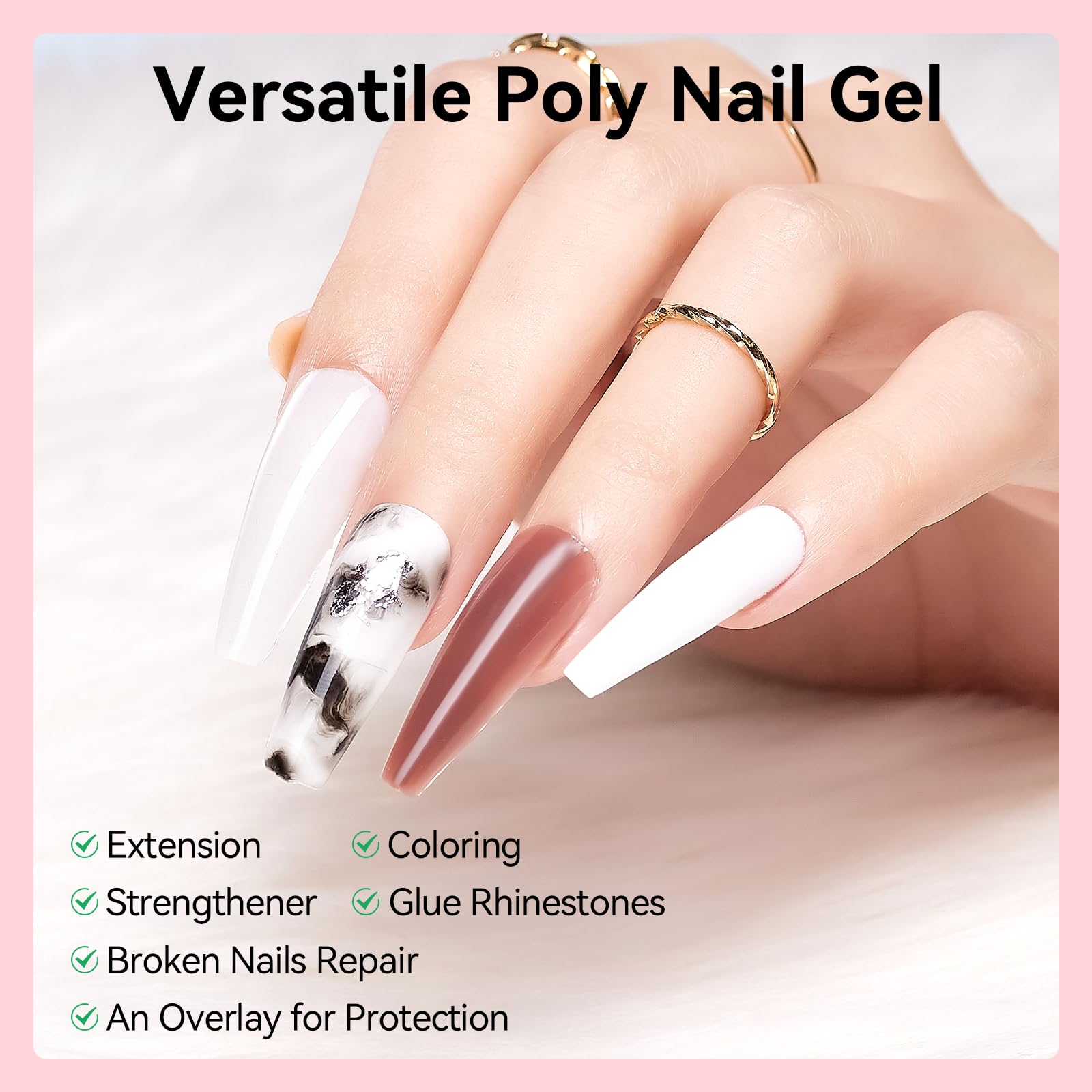Makartt Poly Nail Gel Set — 4 Fall Colors for Extensions, Overlays & 3D Nail Art