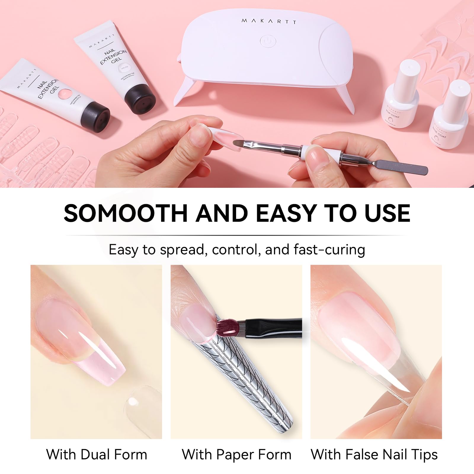 Makartt Poly Nail Gel Set — 4 Fall Colors for Extensions, Overlays & 3D Nail Art