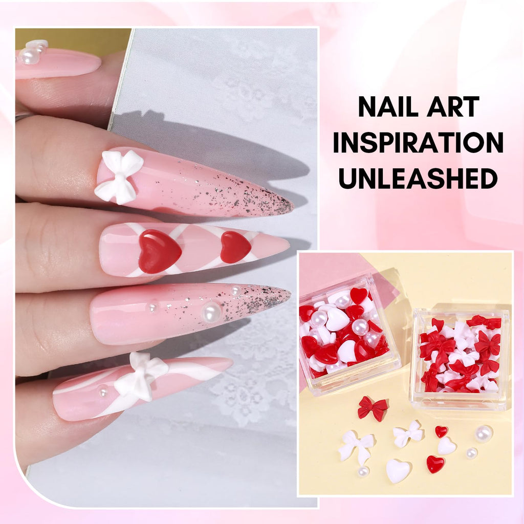Makartt Nail Charm & Rhinestone Glue Kit — 15ml Gel, 3D Hearts, Bowknot & Pearls for Nails