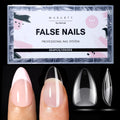 Makartt Short Almond Nail Tips – 504Pcs Pre-Etched Clear Nails, 15 Sizes, Half Matte Finish