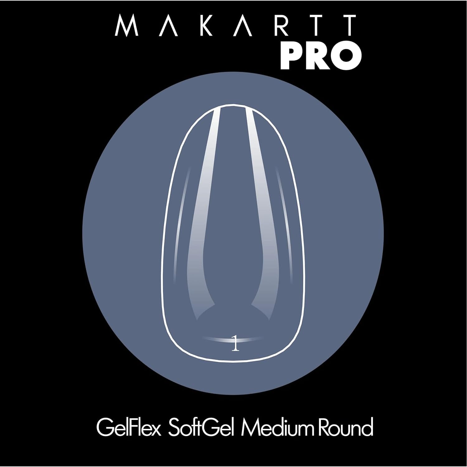MakarttPro GelFlex Soft Gel Nail Tips – 500pc Box, Medium Round, 14 Sizes (00–9) | Soak-Off Extension