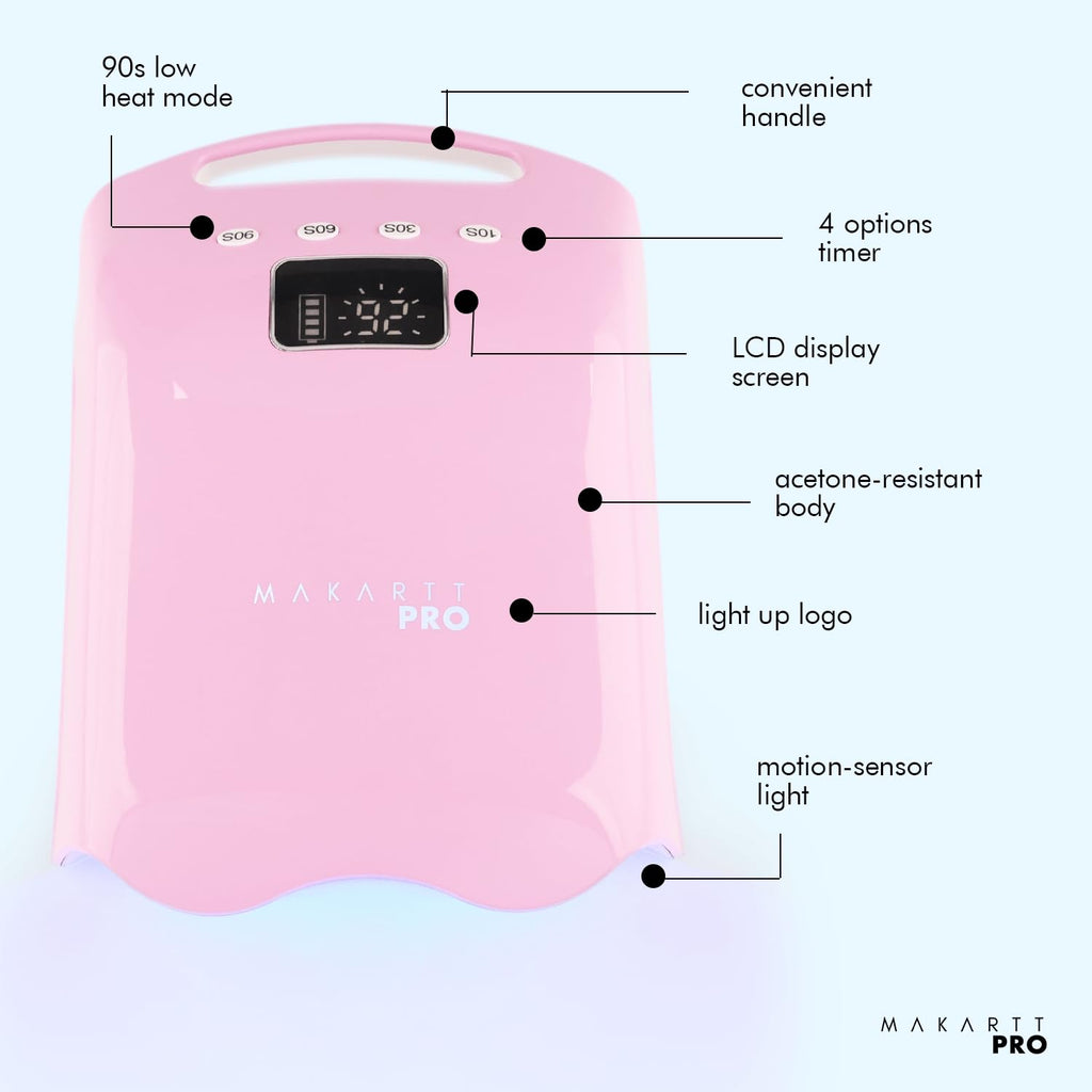 MakarttPro LuxuriaPro 98W Professional UV LED Nail Lamp | 42 LEDs, 5200mAh Cordless