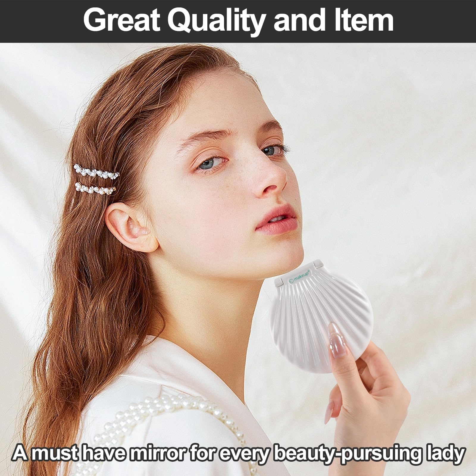 Makefango Compact Makeup Mirror with Lights - 3.5-inch, 2-Sided, 2X/10X Magnification, Portable & Lightweight