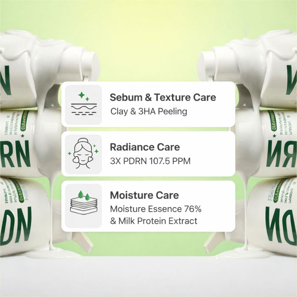 MAKEP:REM PDRN Pore Clay Cleansing Milk — Hydrating Gentle Face Wash for Sensitive Skin (200ml)
