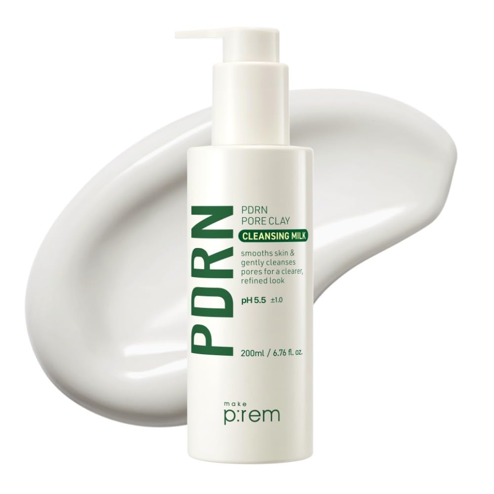 MAKEP:REM PDRN Pore Clay Cleansing Milk — Hydrating Gentle Face Wash for Sensitive Skin (200ml)