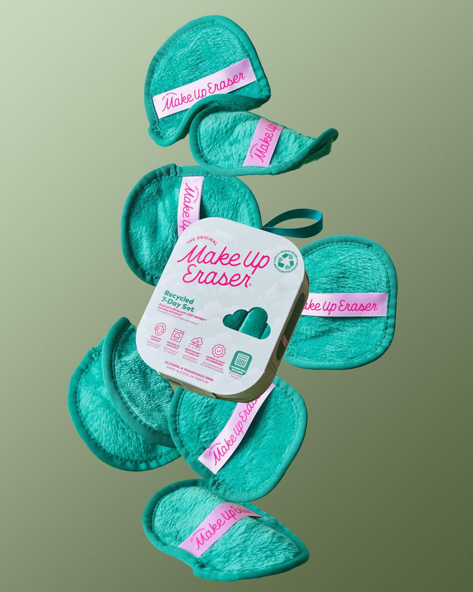 MakeUp Eraser Original 7-Day Set – Water-Only Makeup Removal (7 ct) | Recycled Green