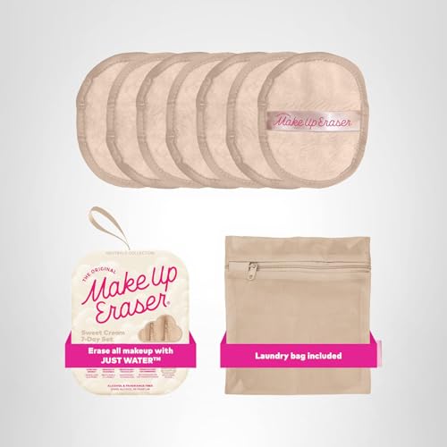 The Original MakeUp Eraser 7-Day Set — Remove All Makeup With Just Water (Sweet Cream), 7 Cloths