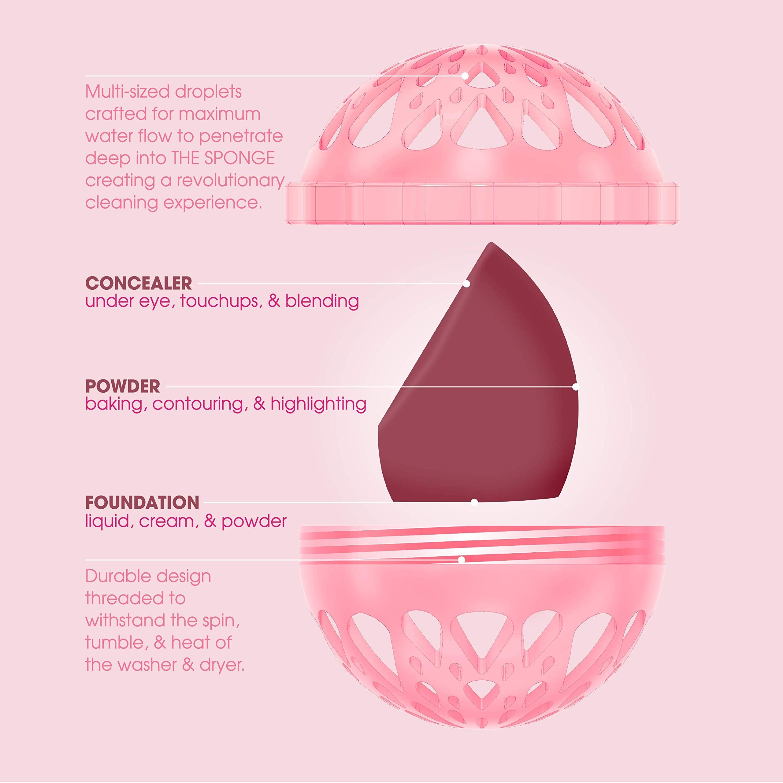 MakeUp Eraser Sponge – Machine Washable Makeup Applicator for Foundation, Contour & Highlight