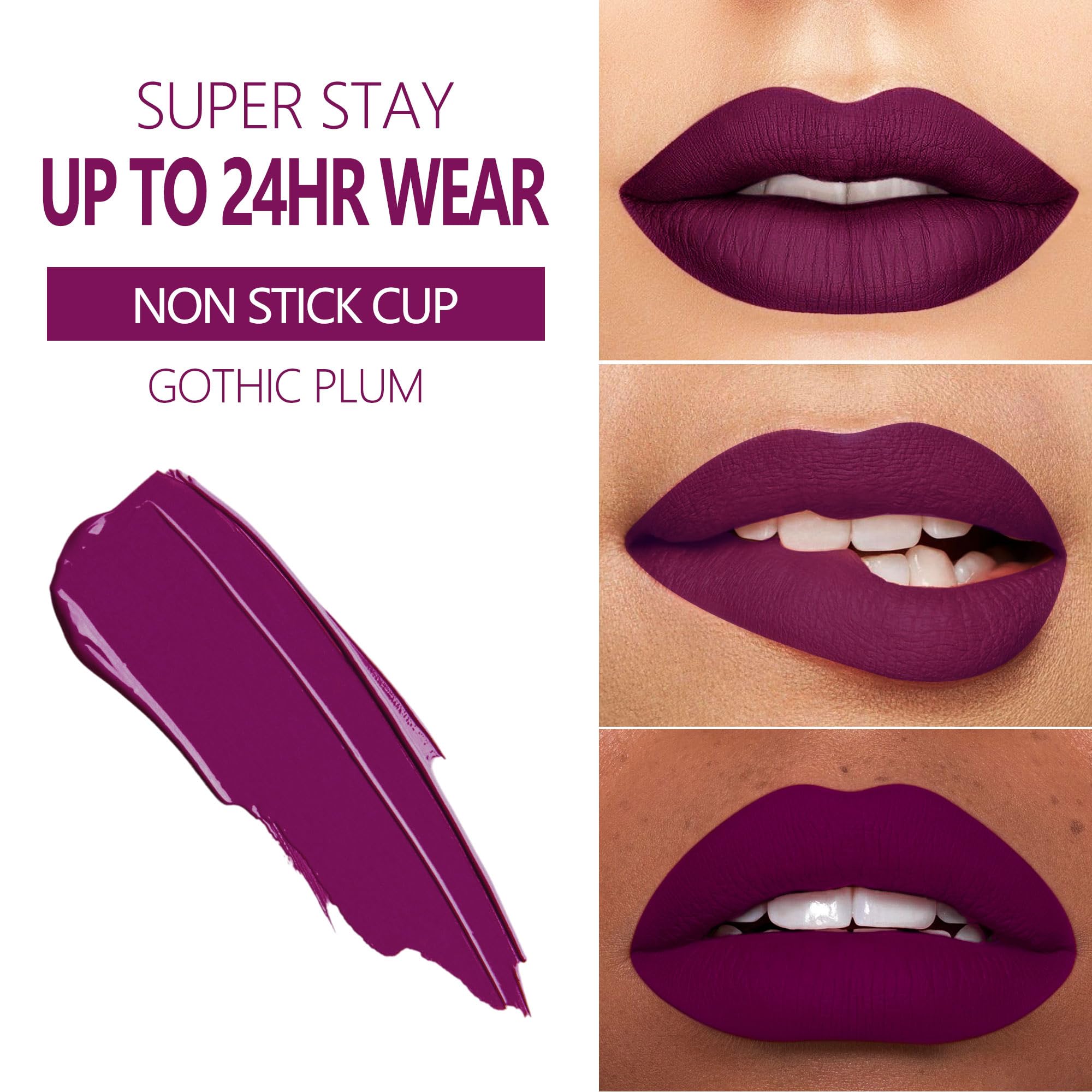 MAKI YIKA 3Pcs Matte Liquid Lipstick Set – Red Purple Pink | Long-Lasting