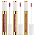 MAKI YIKA 3Pc Metallic Lipstick Set – Long-Lasting, Transfer-Proof High Shine Lipstick in Hot Pink, Red & Brown