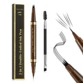 MAKI YIKA Microblading Eyebrow Pencil – Waterproof Dual-Ended Brow Pen with 4-Fork Tip (A-Black)