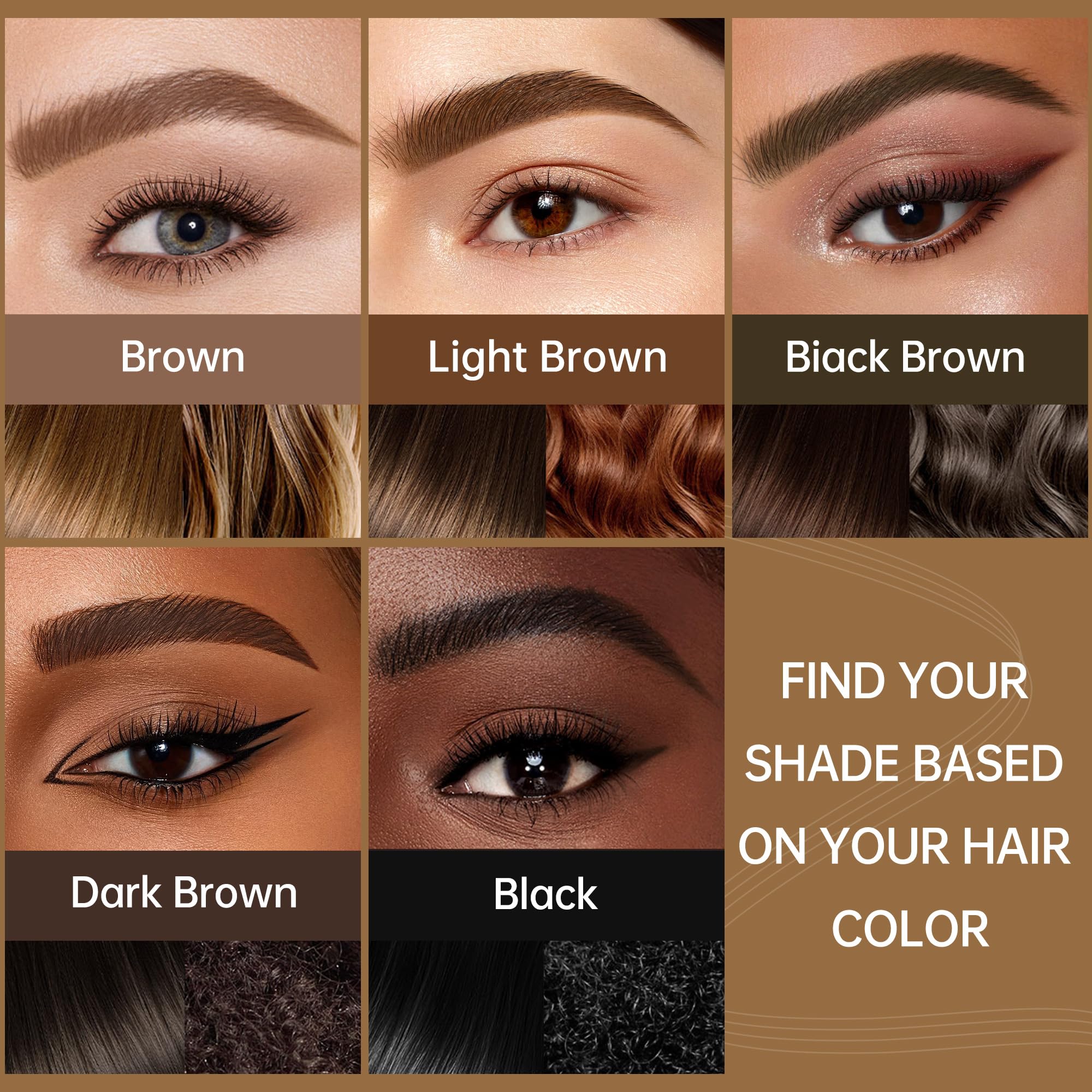MAKI YIKA Microblading Eyebrow Pencil – Waterproof Dual-Ended Brow Pen with 4-Fork Tip (A-Black)