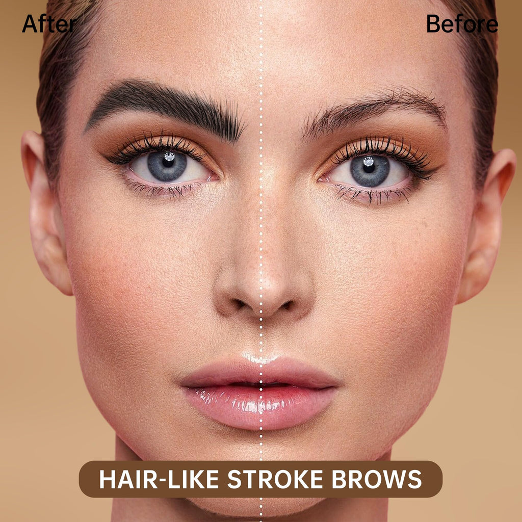 MAKI YIKA Microblading Eyebrow Pencil – Waterproof Dual-Ended Brow Pen with 4-Fork Tip (A-Black)