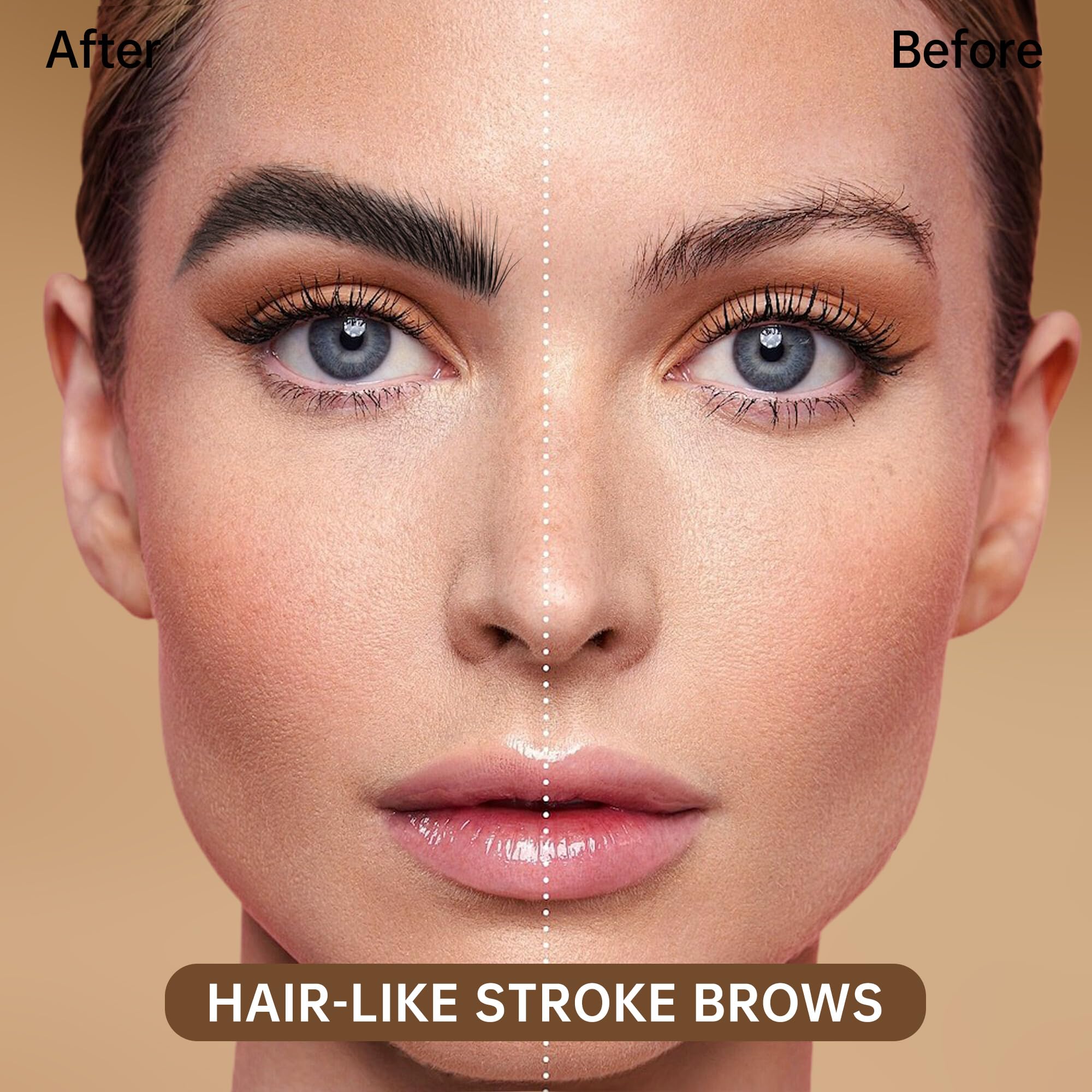 MAKI YIKA Microblading Eyebrow Pencil – Waterproof Dual-Ended Brow Pen with 4-Fork Tip (A-Black)