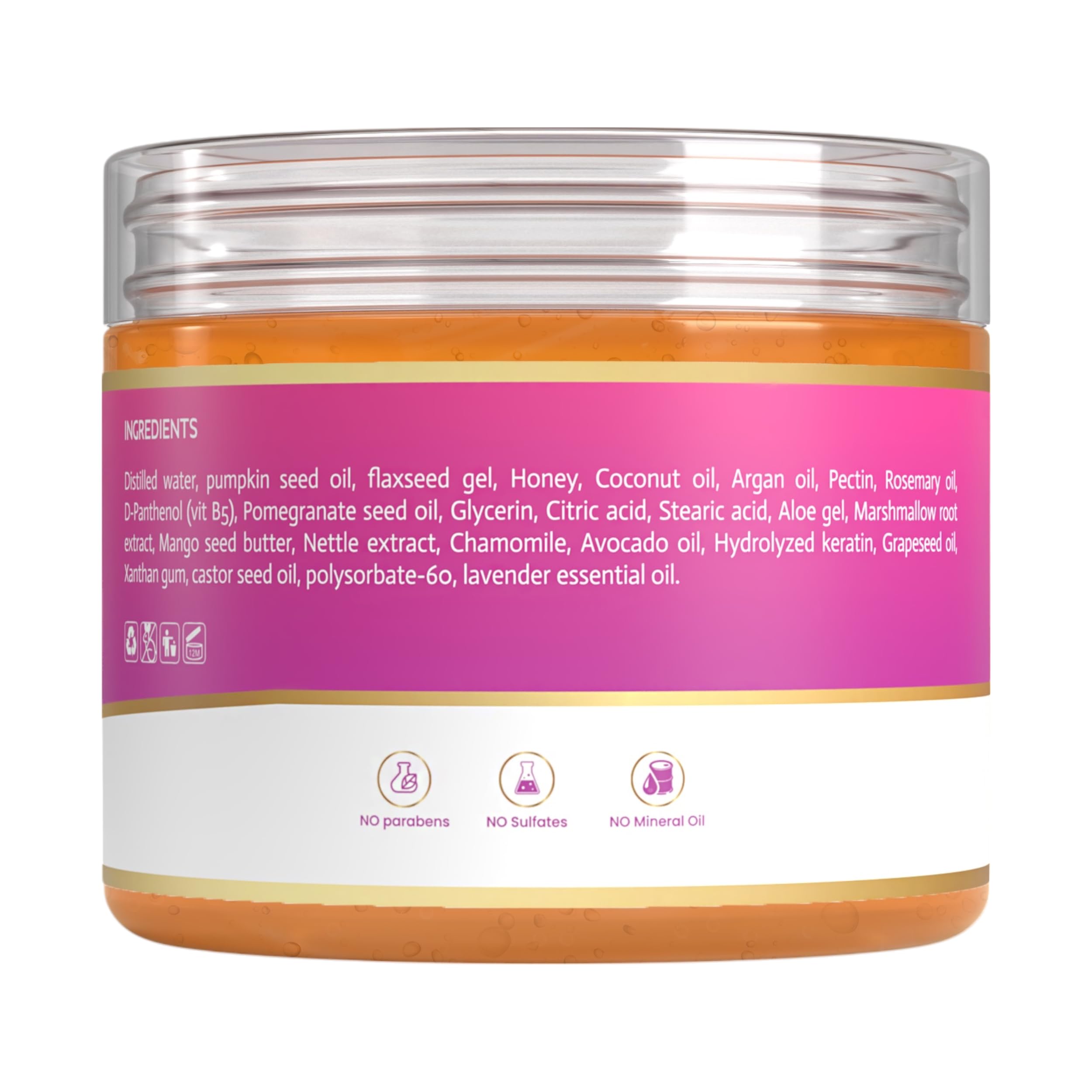 MAKOF BEAUTY Curls Defining & Styling Custard Gel – 12 oz, Flaxseed, Pumpkin Seed & Rosemary
