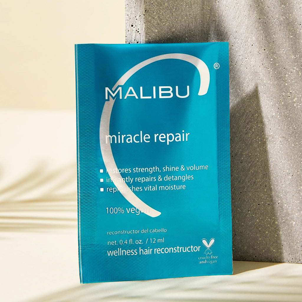 Malibu C Miracle Repair Hair Reconstructor – Nourishing Treatment for Weak, Damaged Strands (12 Packets)