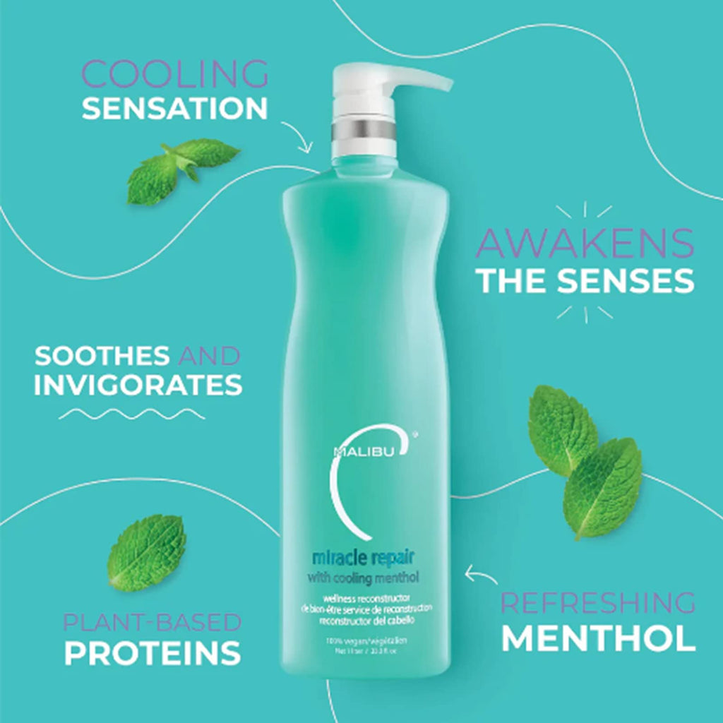 Malibu C Miracle Repair Reconstructor – Nourishing Hair Treatment with Flax Protein & Vitamin B5 (33.8 oz)