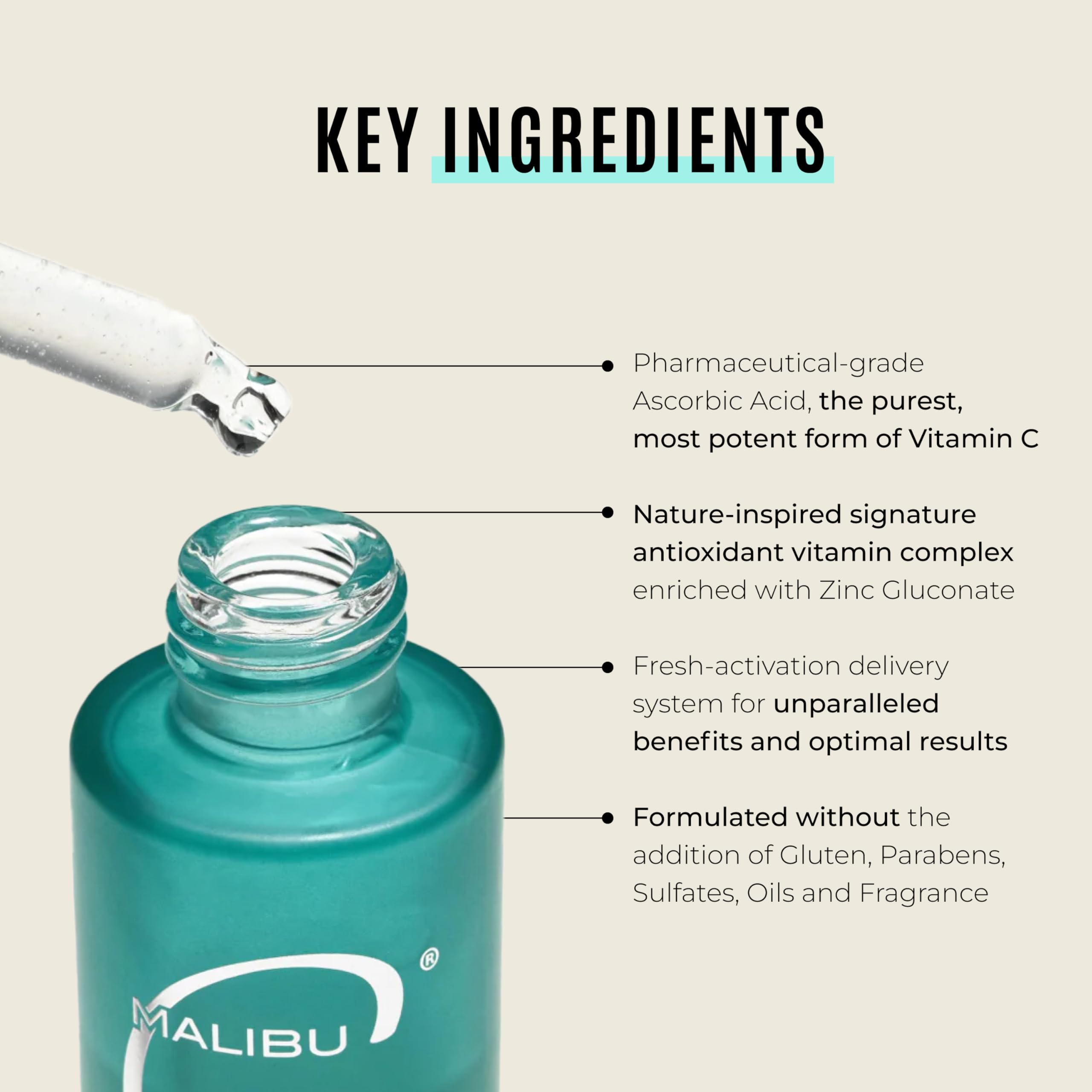 Malibu C Perfection C Face Serum – Vitamin C for Aging Skin | Fragrance-Free, 1 fl oz