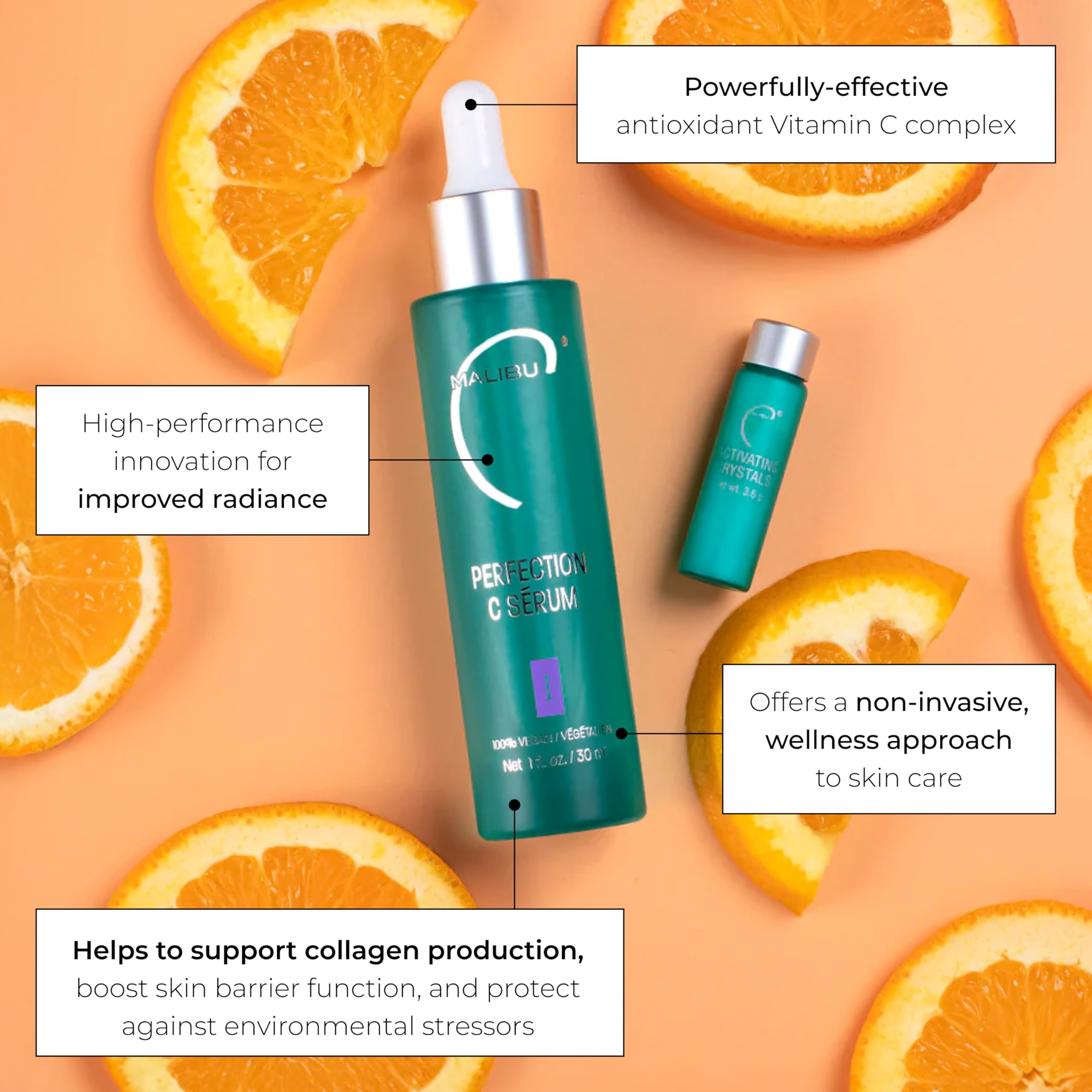 Malibu C Perfection C Face Serum – Vitamin C for Aging Skin | Fragrance-Free, 1 fl oz