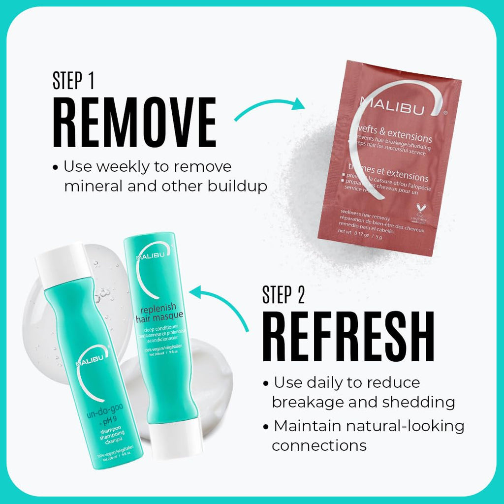 Malibu C Wefts & Extensions Wellness Hair Collection | Vegan, pH-Balanced Care for Extensions