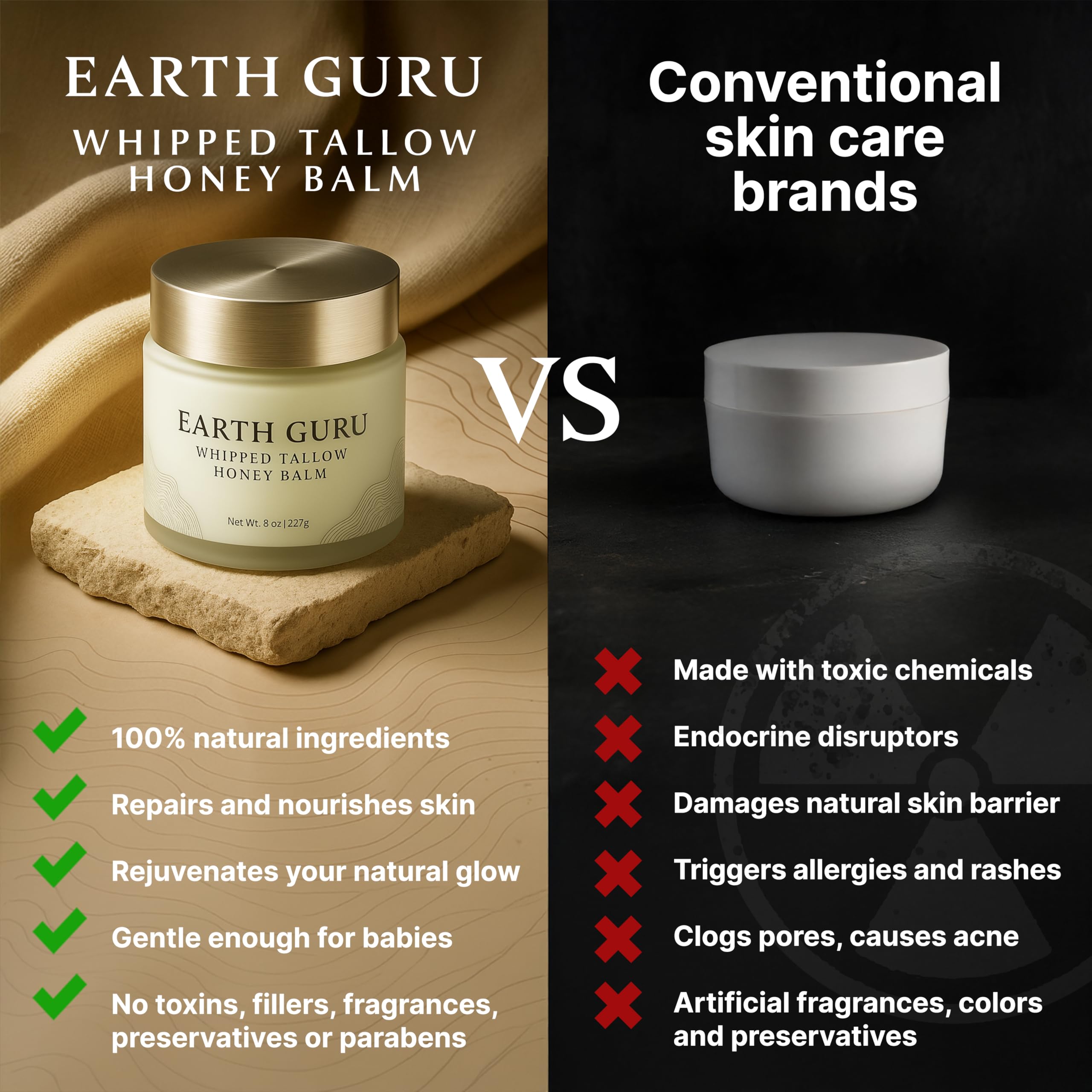 MalloMe Earth Guru XL 8oz Whipped Beef Tallow Balm – Skin Moisturizer