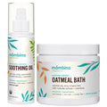 Mambino Organics Calming Skin Set – Oatmeal Bath Powder & Soothing Body Oil (Fragrance-Free, Vegan)
