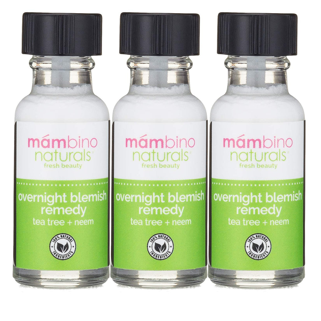 Mambino Organics Overnight Blemish Roll-On – Tea Tree Acne Spot Treatment (15 ml) 3-Pack