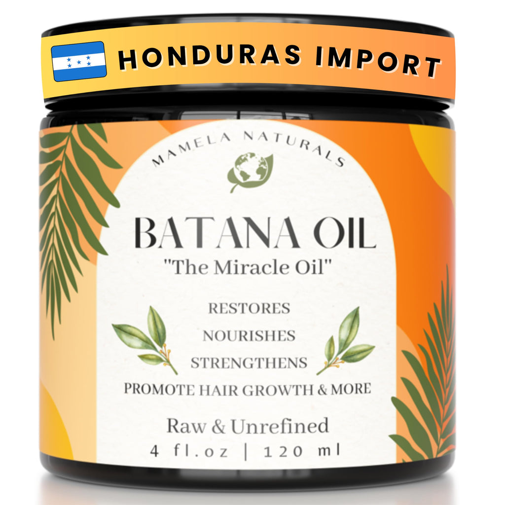 Mamela Naturals Raw Batana Oil for Hair Growth – Unrefined Honduran Batana Oil, 4oz