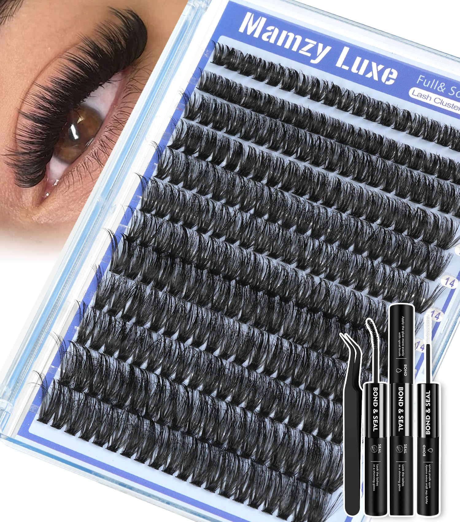 Mamzy Luxe Fluffy Lash Clusters Kit 80D DCurl | 10-18mm DIY Lash Extensions